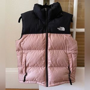 The North Face Women’s Pink and Black 1996 Retro Nuptse Vest - Small